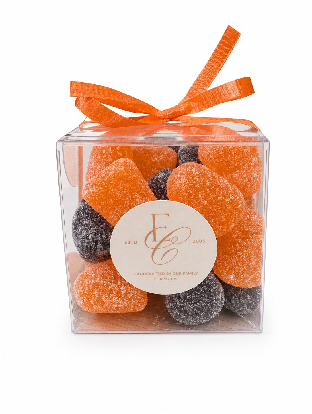 Enchanted Chocolate sugared Halloween gumdrop gift box, front view