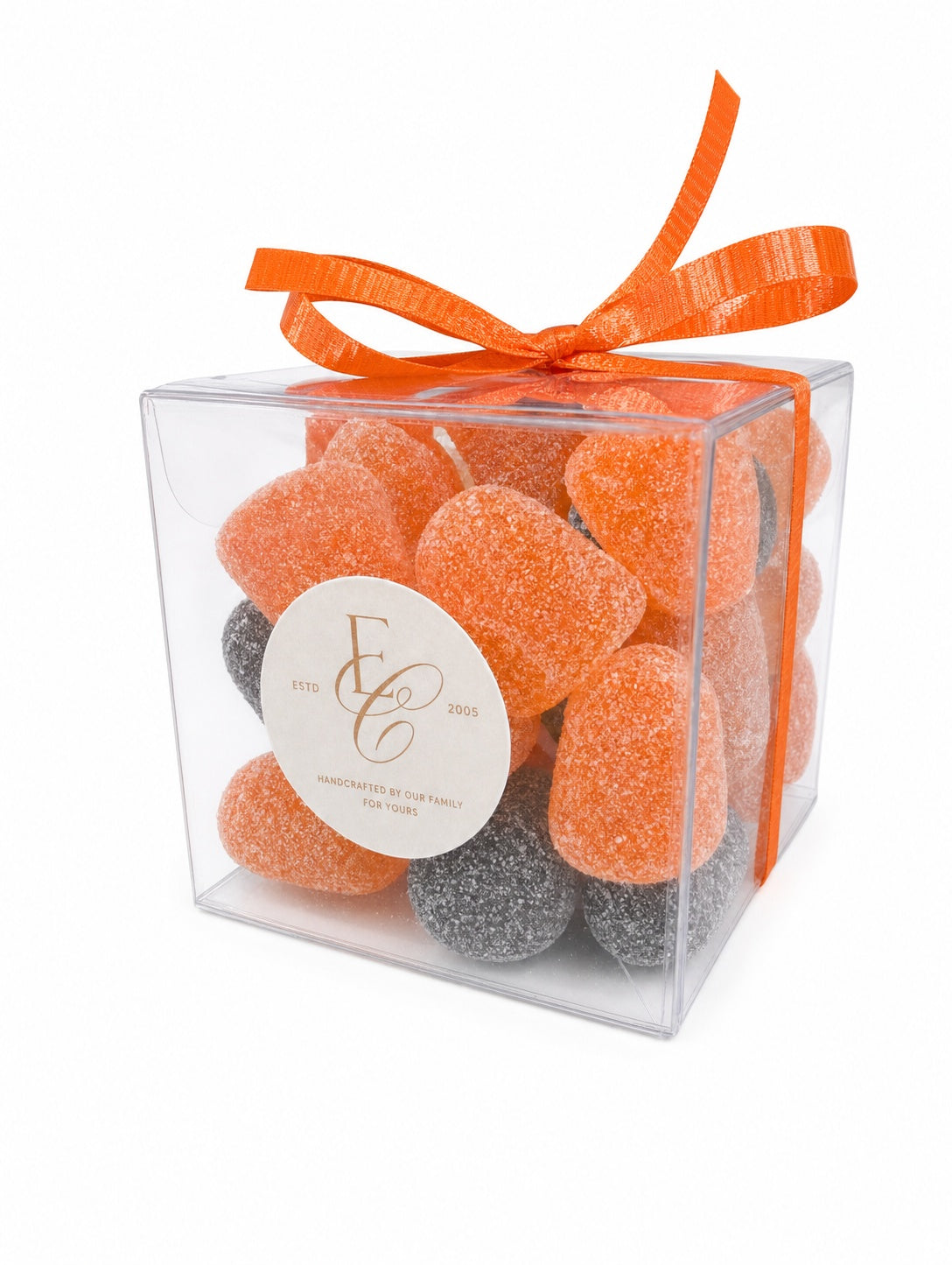 Enchanted Chocolate sugared Halloween gumdrop gift box, angled view